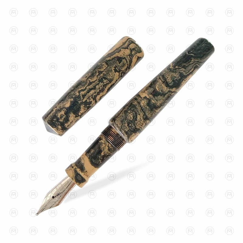 Ranga Abhimanyu Premium Ebonite Fountain Pen, Green Cream – Steel Nib