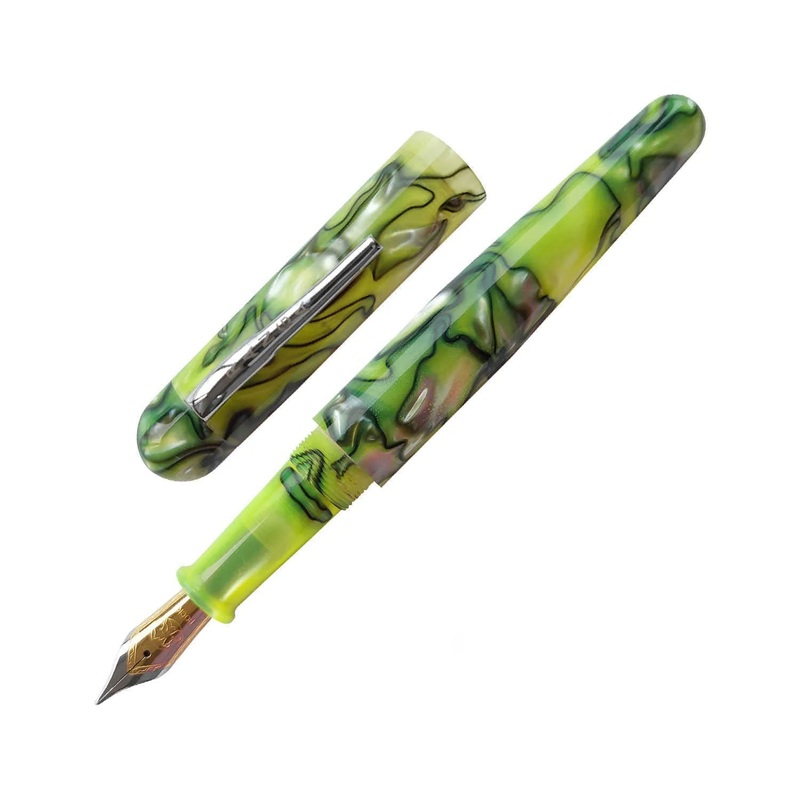 Ranga Pens Model 4C Regular Acrylic Fountain Pen, Bright Green – Steel Nib