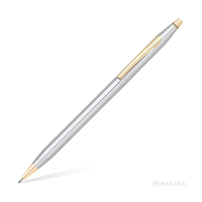 Cross Classic Century Mechanical Pencil, Chrome / Gold Trim – 0.7mm