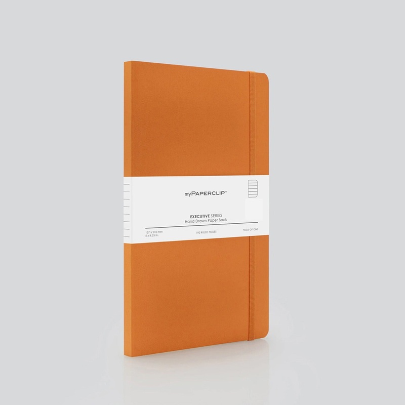 myPAPERCLIP Executive Series Soft Cover Notebook – Orange – Medium – Ruled