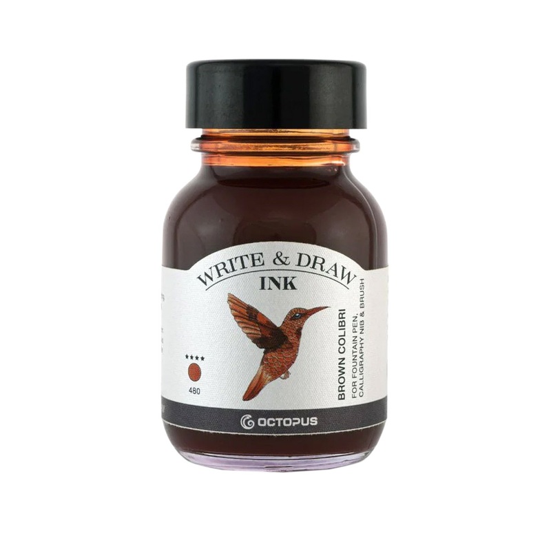 Octopus Write & Draw Ink Bottle, Brown Colibri – 50ml