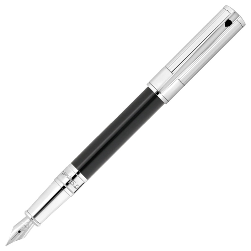 S. T. Dupont D-Initial Fountain Pen – Black & Chrome CT