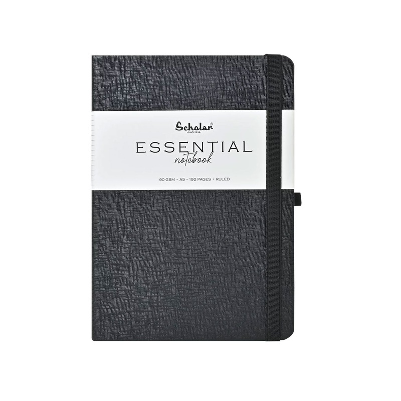 Scholar Essential Black Notebook – A5, Ruled