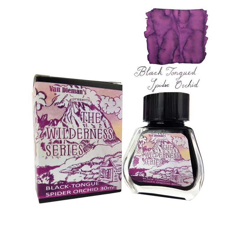 Van Dieman’s Wilderness Ink Bottle, Black Tongue Spider Orchid – 30ml