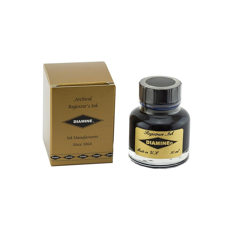 Diamine Registrar’S Ink Bottle, Blue Black – 30ml