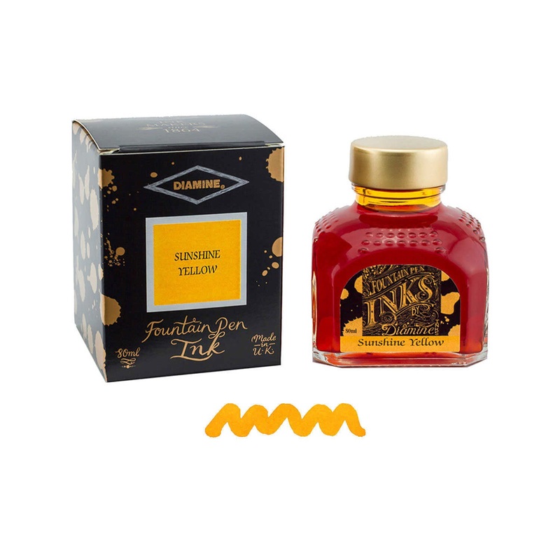 Diamine Sunshine Yellow Ink Bottle – 80ml