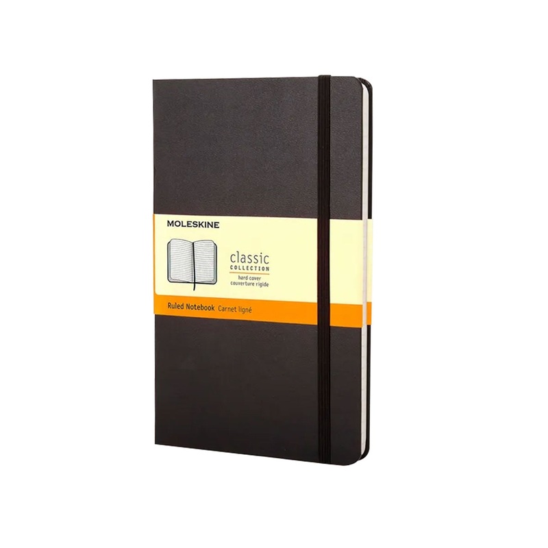 Moleskine Classic Hard Cover Black Notebook – A5, Ruled