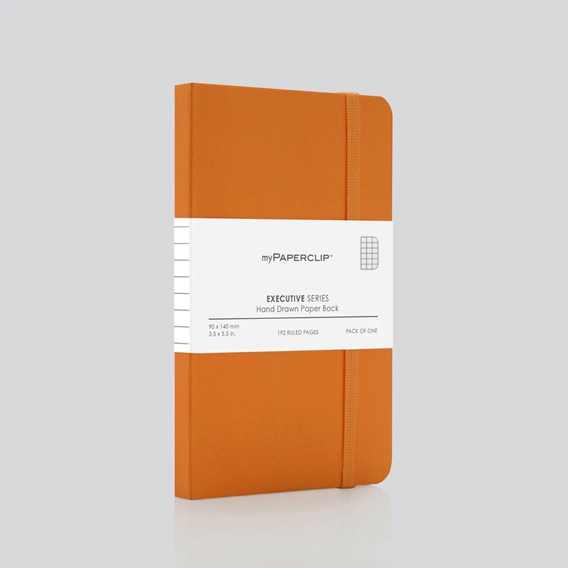 myPAPERCLIP Executive Series Soft Cover Notebook – Orange – Small – Squared