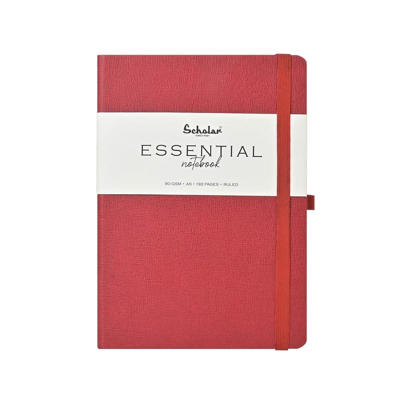 Scholar Essential Red Notebook – A5, Ruled