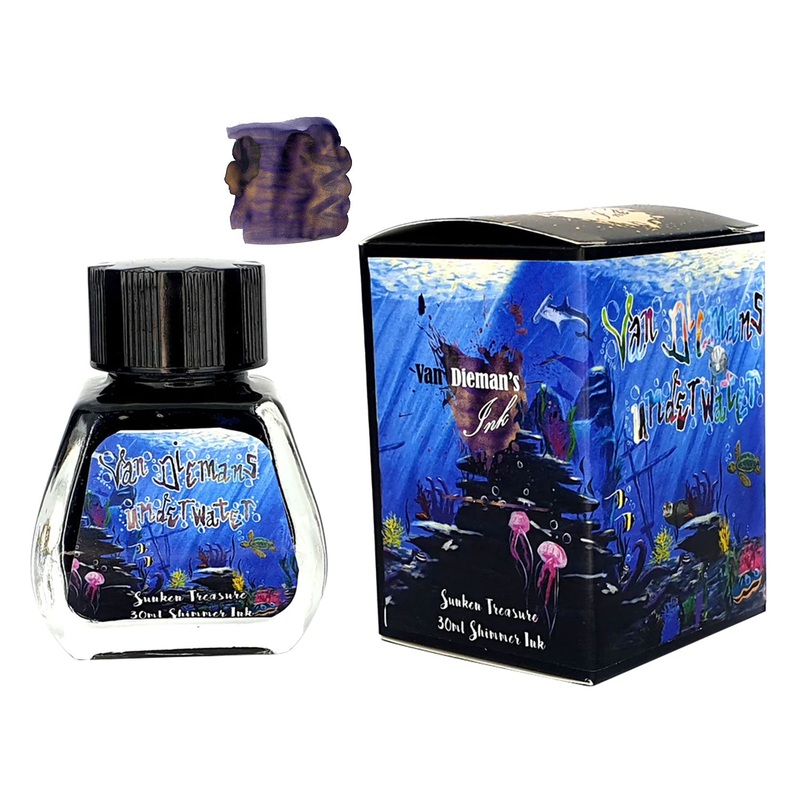 Van Dieman’s Underwater Shimmer Ink Bottle, Sunken Treasure – 30ml