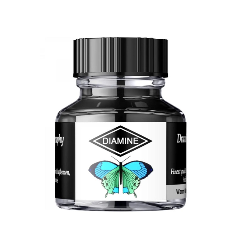 Diamine Calligraphy & Drawing Acrylic Ink Bottle, Warm Grey – 30ml