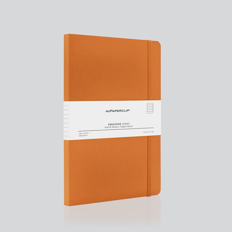 myPAPERCLIP Executive Series Soft Cover Notebook – Orange – A5 – Ruled