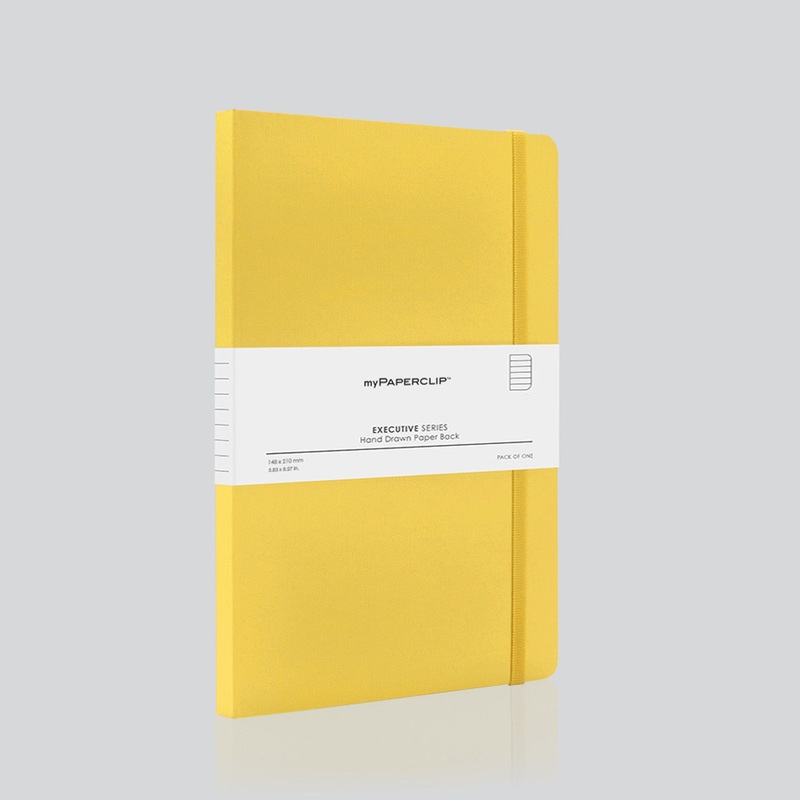 myPAPERCLIP Executive Series Soft Cover Notebook – Yellow – A5 – Ruled