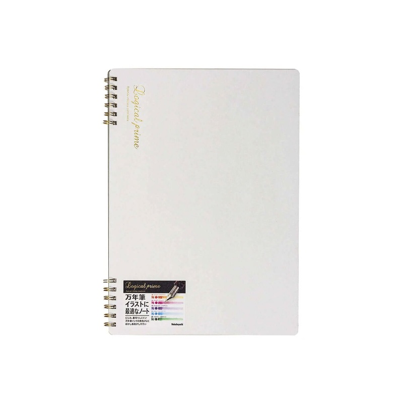 Nakabayashi Logical Prime Fountain Pen Friendly Spiral Notebook, White – Unruled
