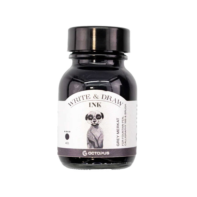 Octopus Write & Draw Ink Bottle, Grey Merkat – 50ml