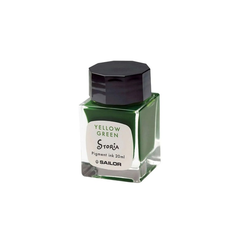 Sailor Storia Pigment Ink Bottle, Clown Yellow Green – 20ml