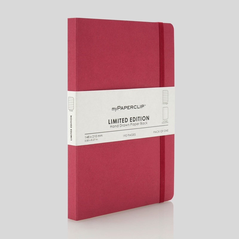 myPAPERCLIP Limited Edition Soft Cover Notebook – Raspberry – A5 – Ruled