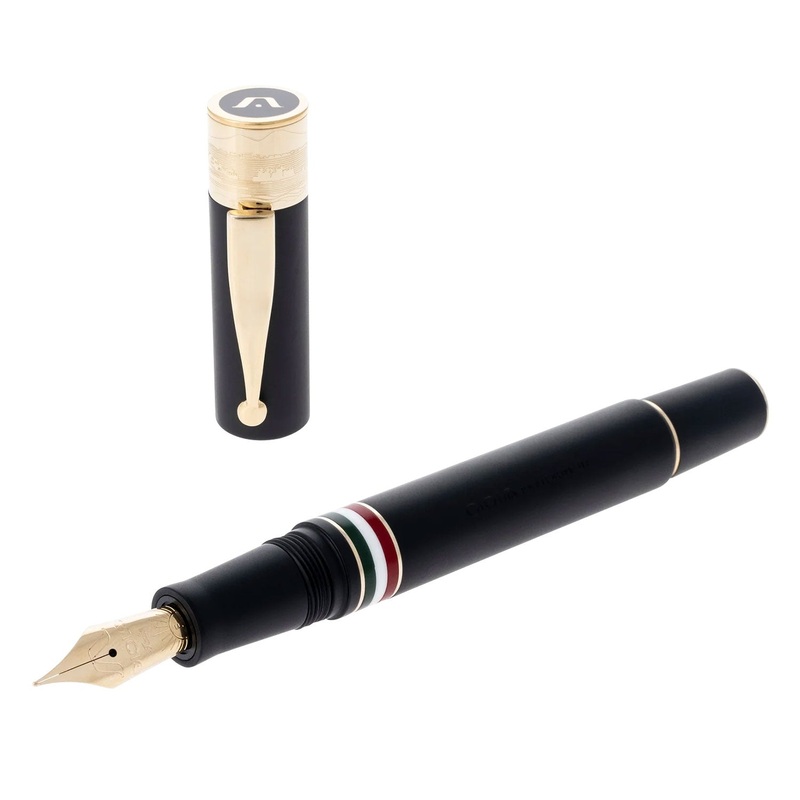 Gioia Partenope Fountain & Roller Ball Pen – Black GT