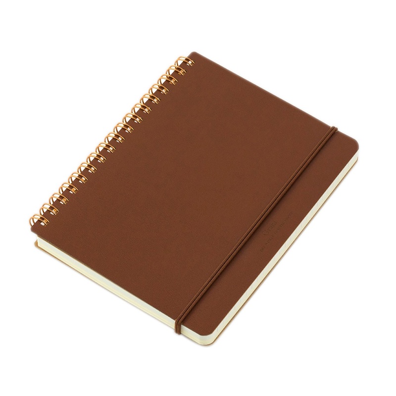 Midori WM Grain Brown Wirebound Notebook – B6, Ruled & Plain