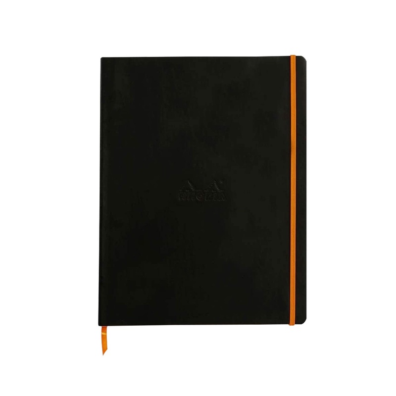 Rhodiarama Soft Cover Black Notebook – A4+, Ruled
