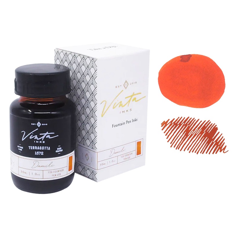Vinta Heritage Collection Terracotta Ink Bottle, Orange – 30ml