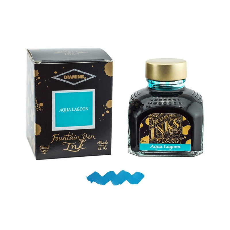 Diamine Aqua Lagoon Ink Bottle – 80ml