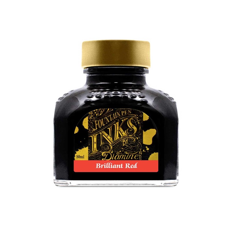 Diamine Brilliant Red Ink Bottle – 80ml