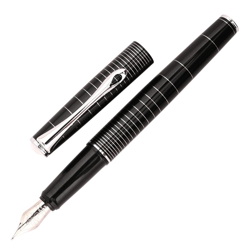 Diplomat Optimist Fountain Pen, Ring Black – Steel Nib