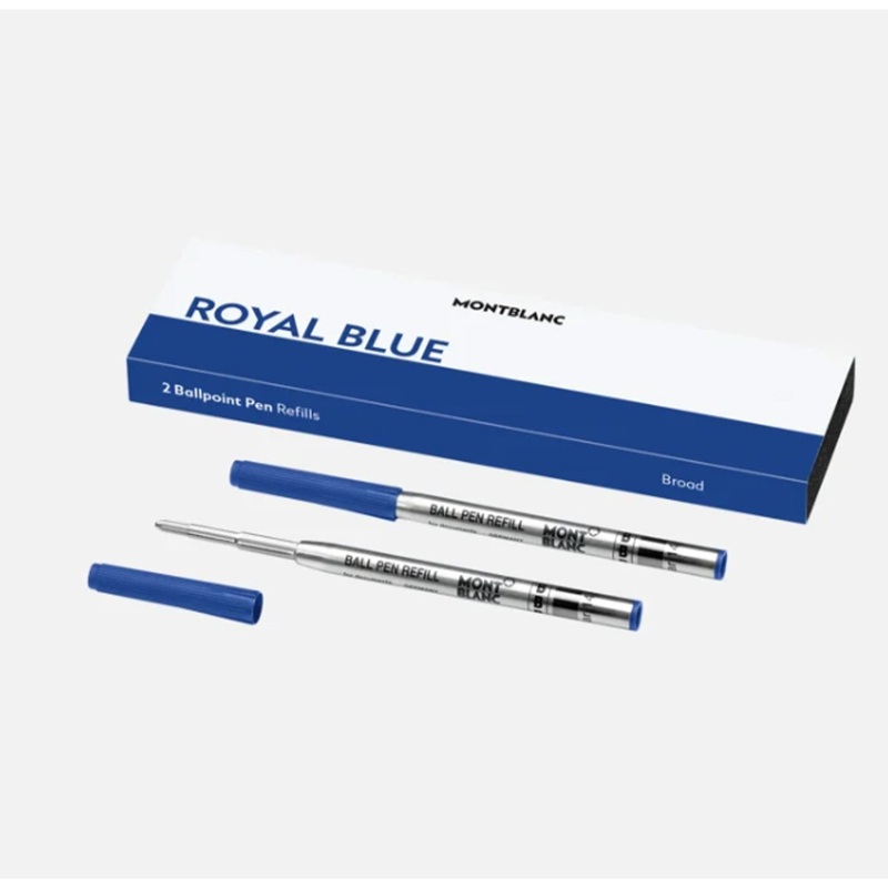 Montblanc 128215 Ball Pen Refill – Royal Blue – Broad – Pack of 2