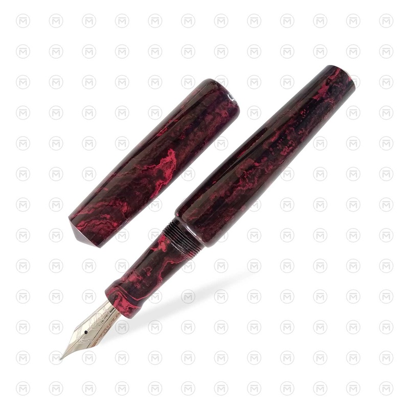 Ranga Abhimanyu Premium Ebonite Fountain Pen, Red Black – Steel Nib
