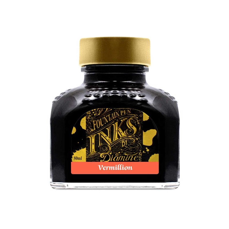 Diamine Vermillion Ink Bottle – 80ml