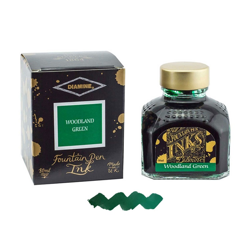 Diamine Woodland Green Ink Bottle – 80ml