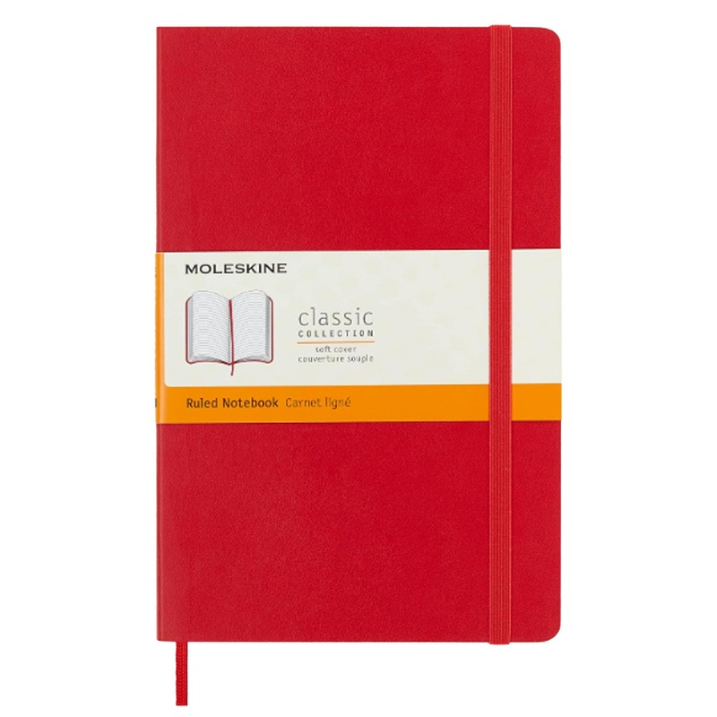 Moleskine Classic Soft Cover Red Notebook – A5, Ruled