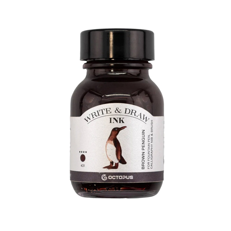 Octopus Write & Draw Ink Bottle, Brown Penguin – 50ml