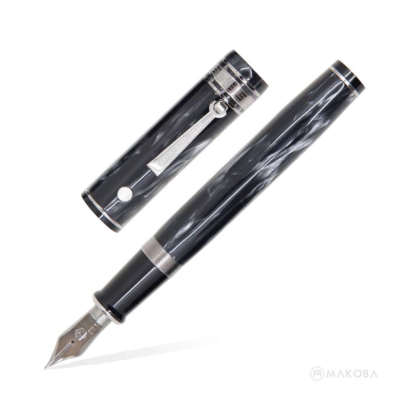 Wahl Eversharp Decoband Oversized Fountain Pen, London Fog/ Rhodium Trim – 18k Gold Nib