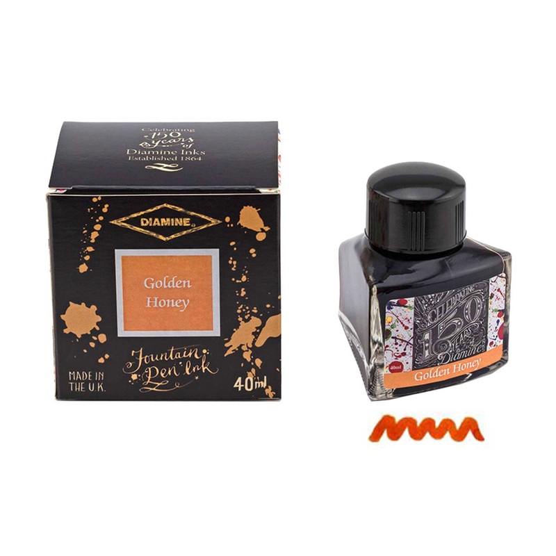 Diamine 150th Anniversary Ink Bottle, Golden Honey – 40ml