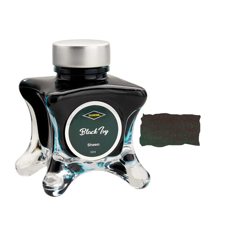 Diamine Inkvent Sheen Ink Bottle, Black Ivy – 50ml