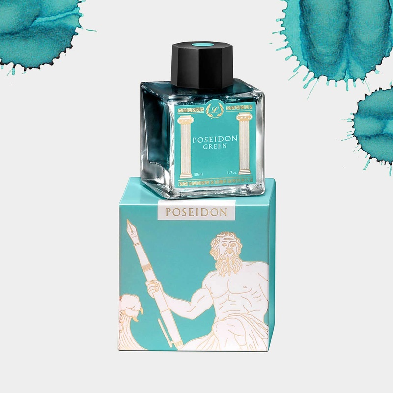 Laban Greek Mythology Ink Bottle, Poseidon Green – 50ml