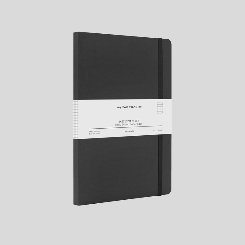 myPAPERCLIP Executive Series Soft Cover Notebook – Black – A5 – Squared