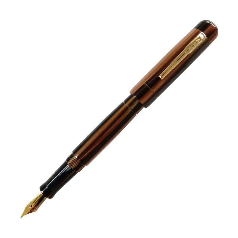 Ranga Peytonstreetpens Premium Acrylic Fountain Pen, Brown Stripes – Steel Nib