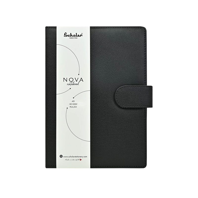 Scholar Nova Black Notebook – A5, Ruled