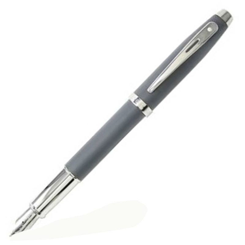 Sheaffer 100 Fountain Pen, Matte Grey / Chrome Trim – Steel Nib