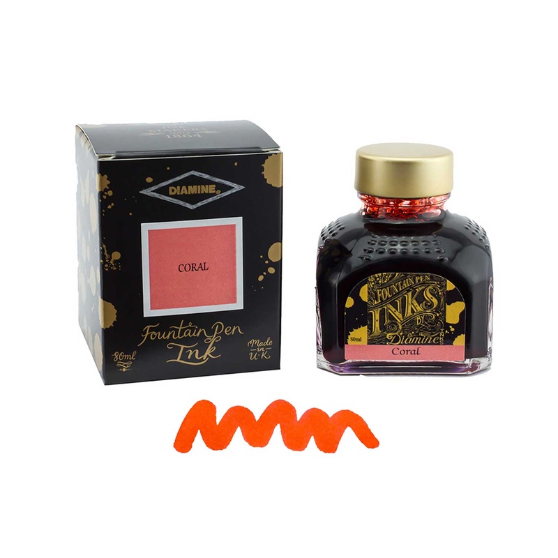 Diamine Coral Ink Bottle – 80ml