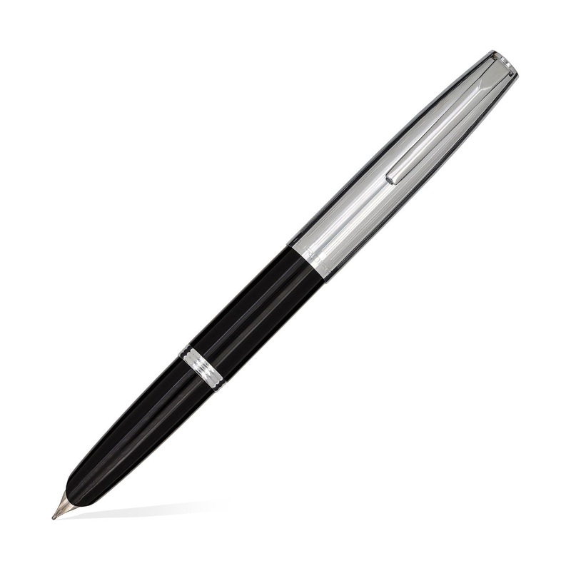 Aurora Duocart Fountain Pen – Chrome Black