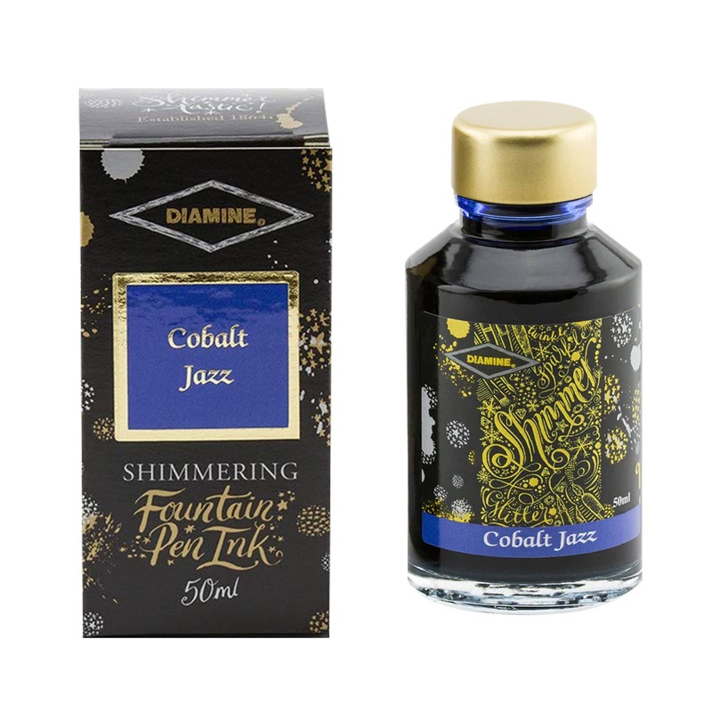 Diamine Shimmer Ink Bottle, Cobalt Jazz – 50ml