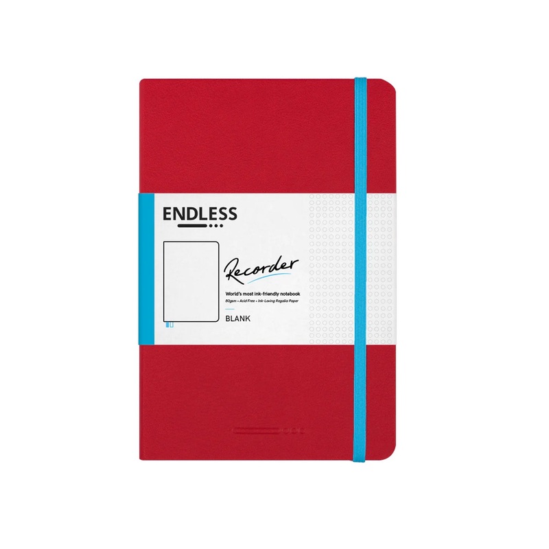 Endless Recorder Crimson Sky Red Regalia Notebook – A5, Plain