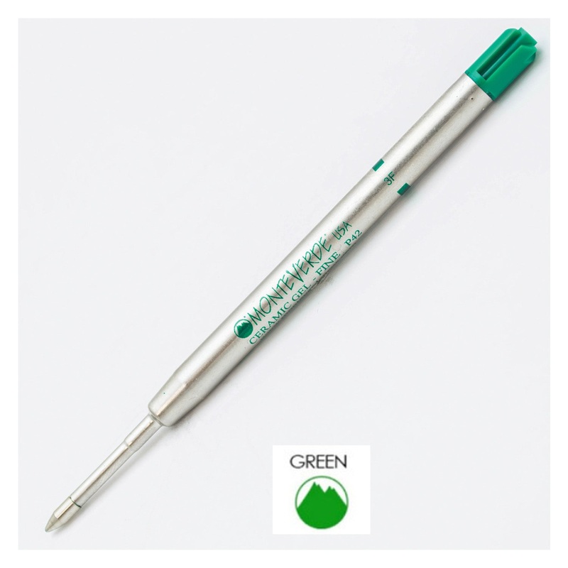 Monteverde Ceramic Gel Ball Pen Refill for Parker – Fine – Green – Pack of 2