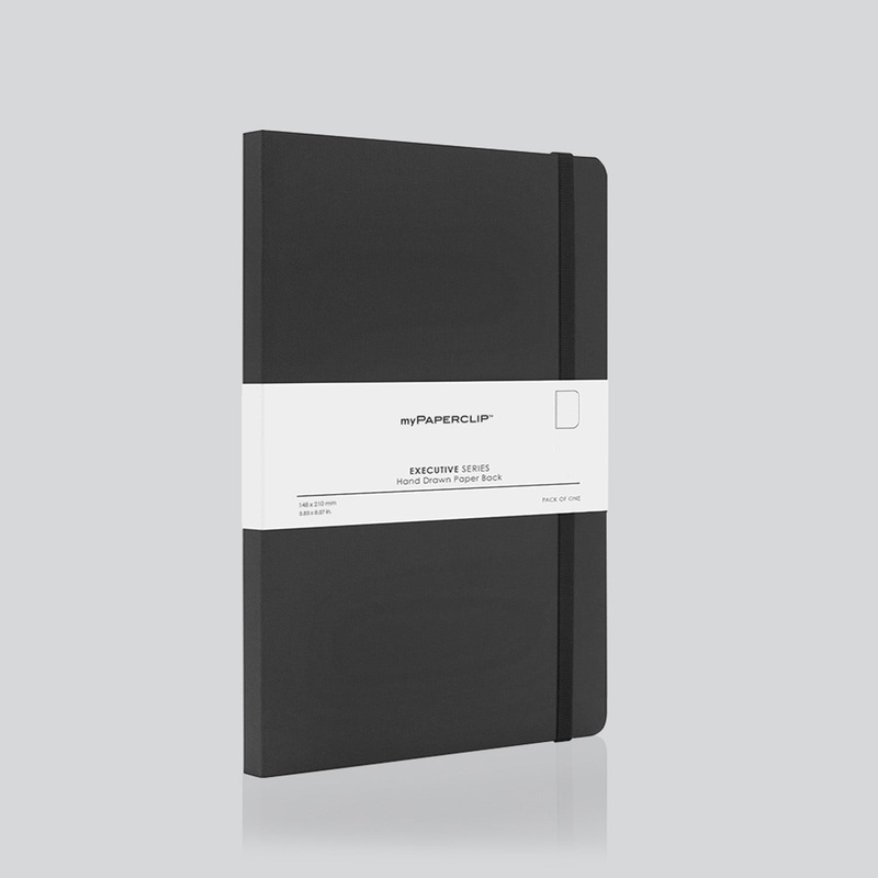 myPAPERCLIP Executive Series Soft Cover Notebook – Black – A5 – Plain