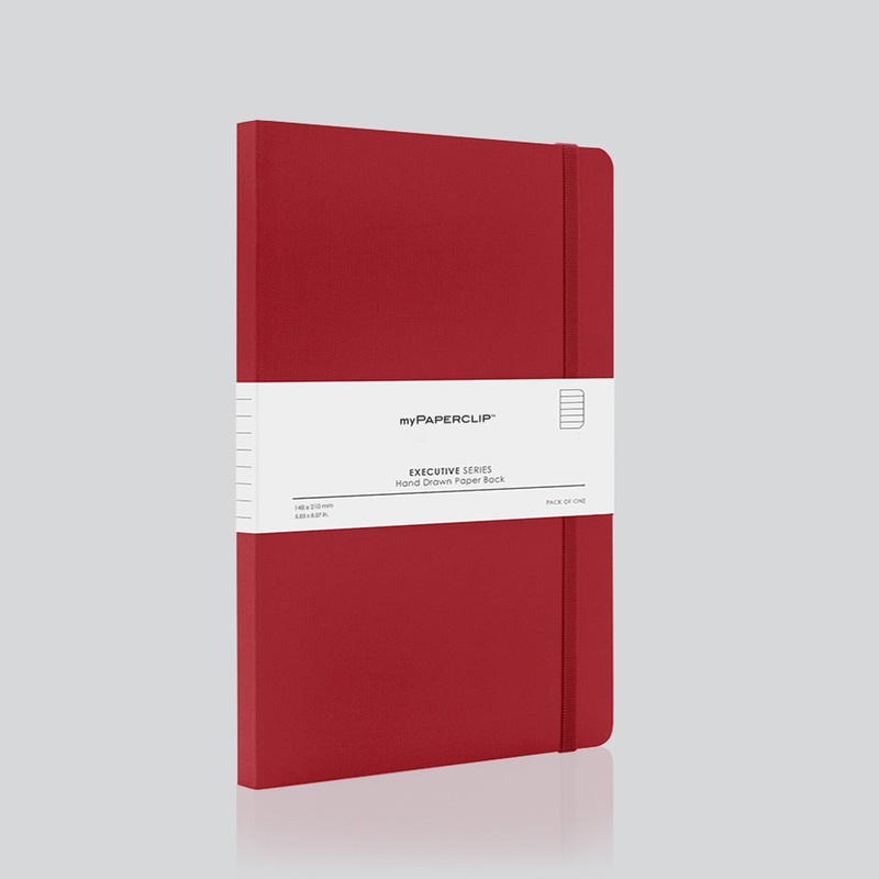 myPAPERCLIP Executive Series Soft Cover Notebook – Red – A5 – Ruled