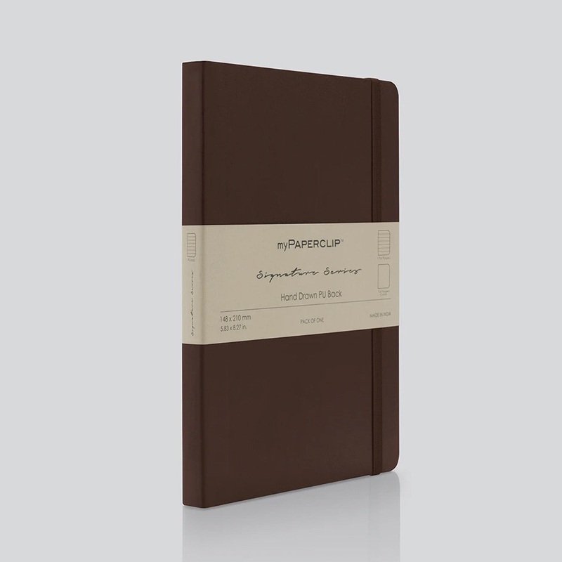 myPAPERCLIP Signature Series Soft Cover Notebook – Brown – A5 – Ruled